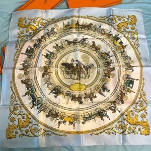 SOLD SOLD SOLDSALE SALE SALE!!! Hermes La Promenade De LongChamps Silk Scarf